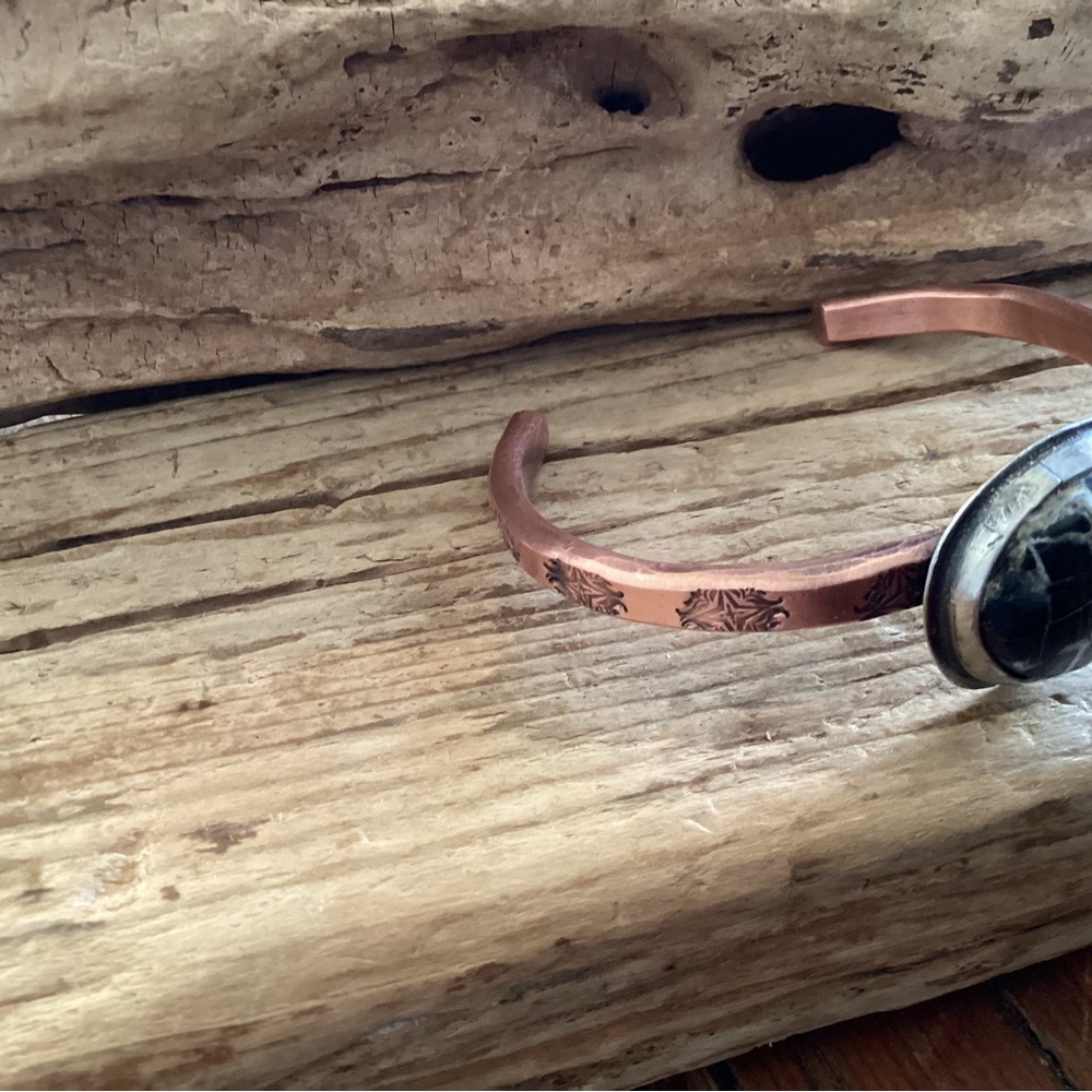 Copper Cuff and Sterling Silver Cuff Bracelet - Picture 5 of 6